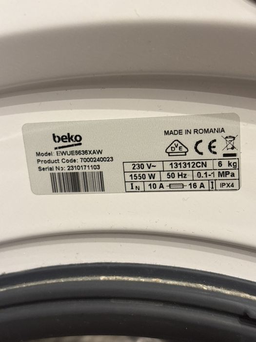 Pralka Beko EWUE6636XAW