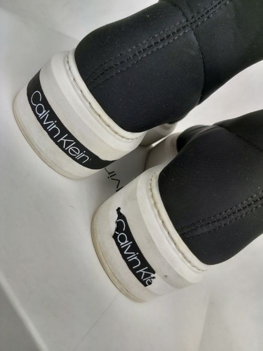 Ekskluzywne botki CALVIN KLEIN strecz półbuty kozaki 38 platforma czar