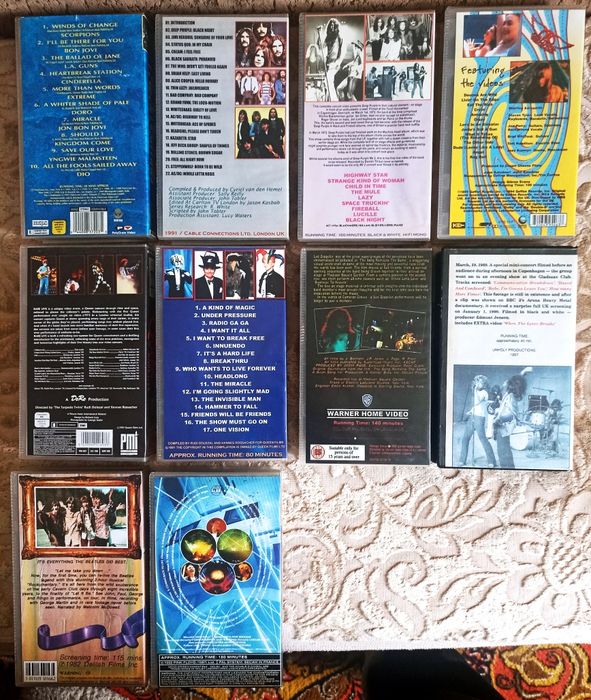 VHS 100% лицензия Queen Led Zeppelin Beatles Pink Floyd Deep Purple...