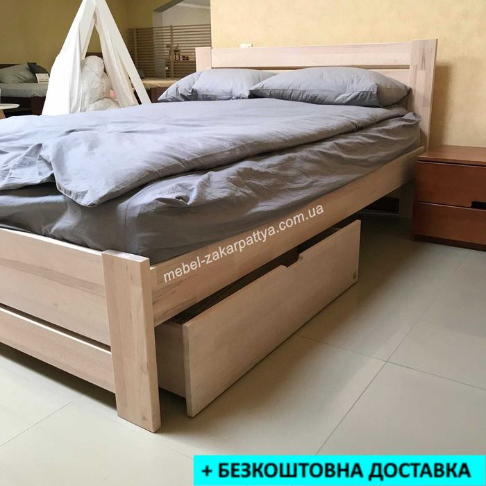 Ліжко деревяне массив 90,120,140,160,180х200. Кровать двуспальная бук. Односпальне двоспальне ліжко. Натуральне дерево бук. Безкоштовно по Україні.