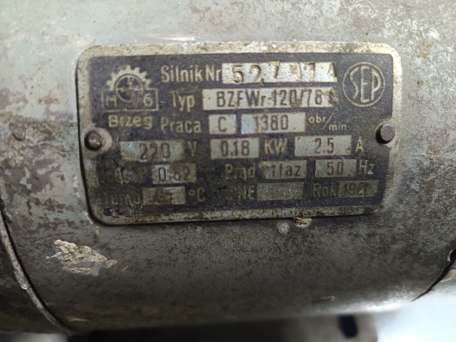 Silnik elektryczny jednofazowy 230v włącznik koło dwupasowe