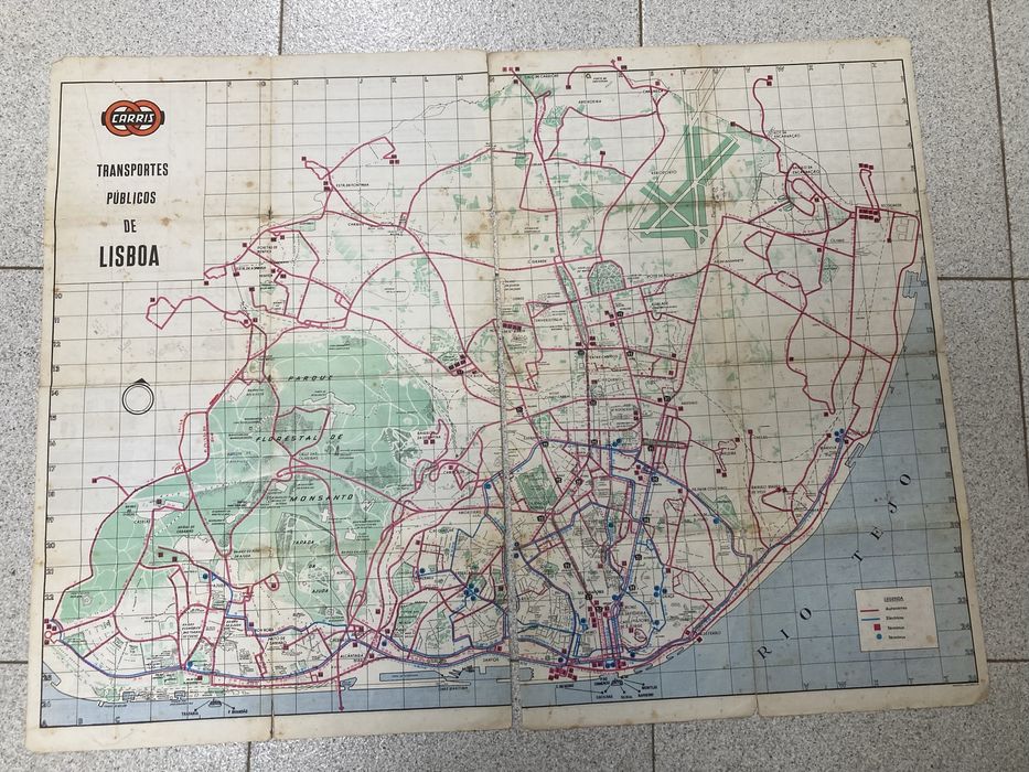 Mapa Carris anterior a 1978