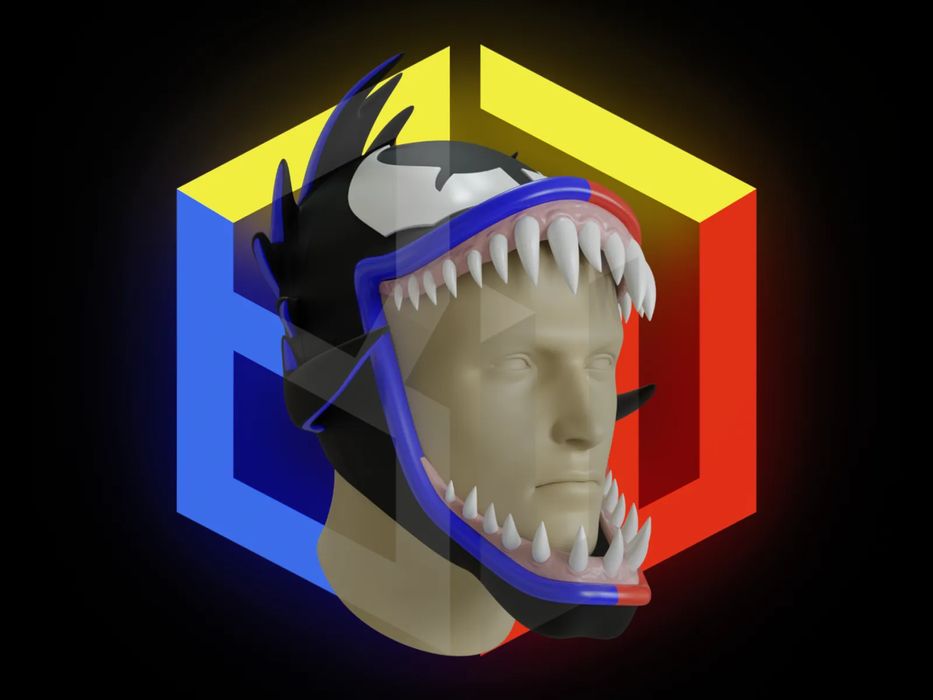 Capacete Venom TAS Estilo Cel Shaded