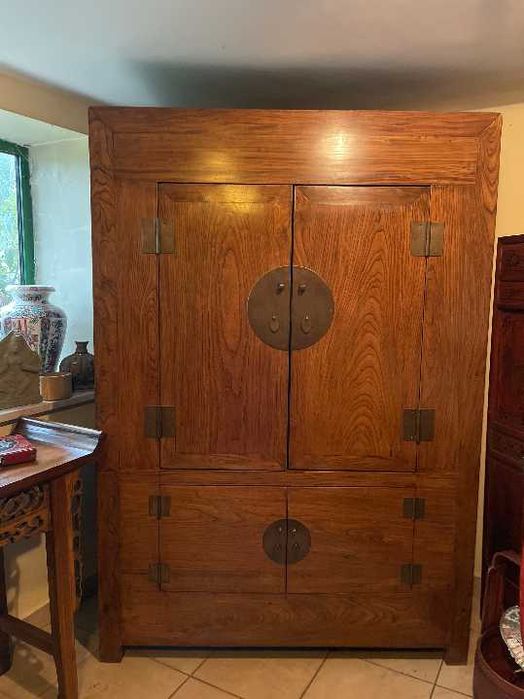 Unikatowa szafa chińska z drewna tekowego, szafa orientalna teak