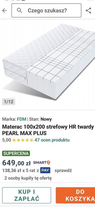 Materac 100x200cm