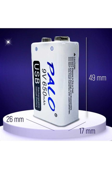 PALO 9V Аккумуляторная батарея 650mAh 6F22 Micro USB li-ion крона: 160 ...