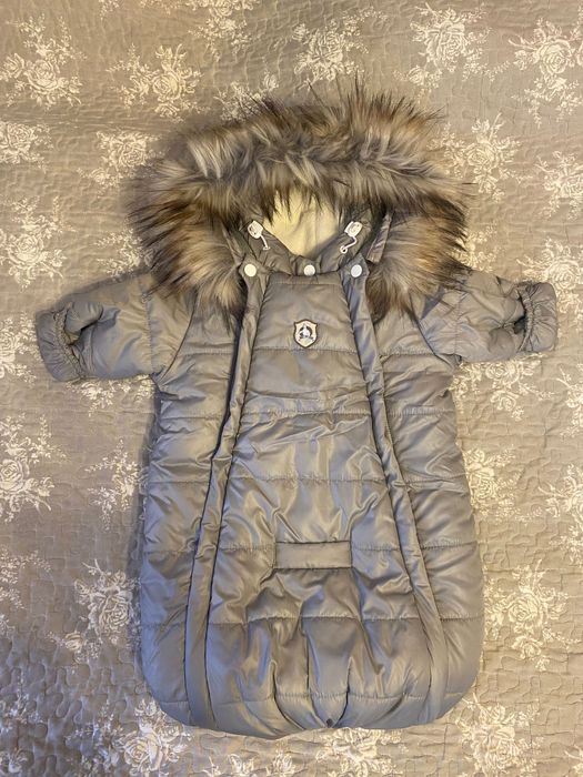 Дитячий зимовий конверт-комбінезон з хутряною опушкою