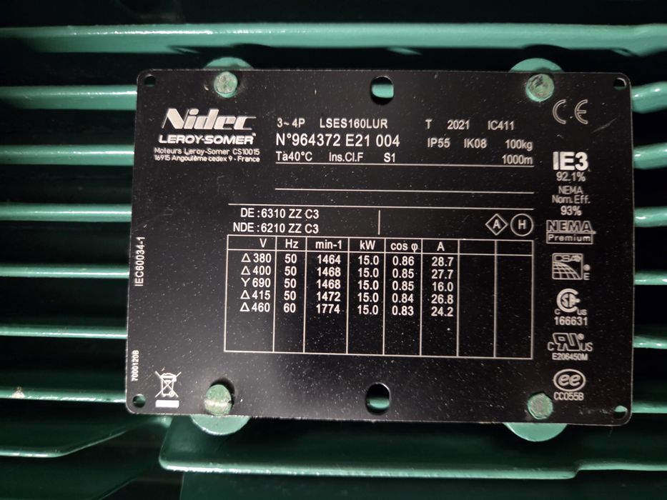 Motoreduktor silnik elektryczny nowy 15KW
