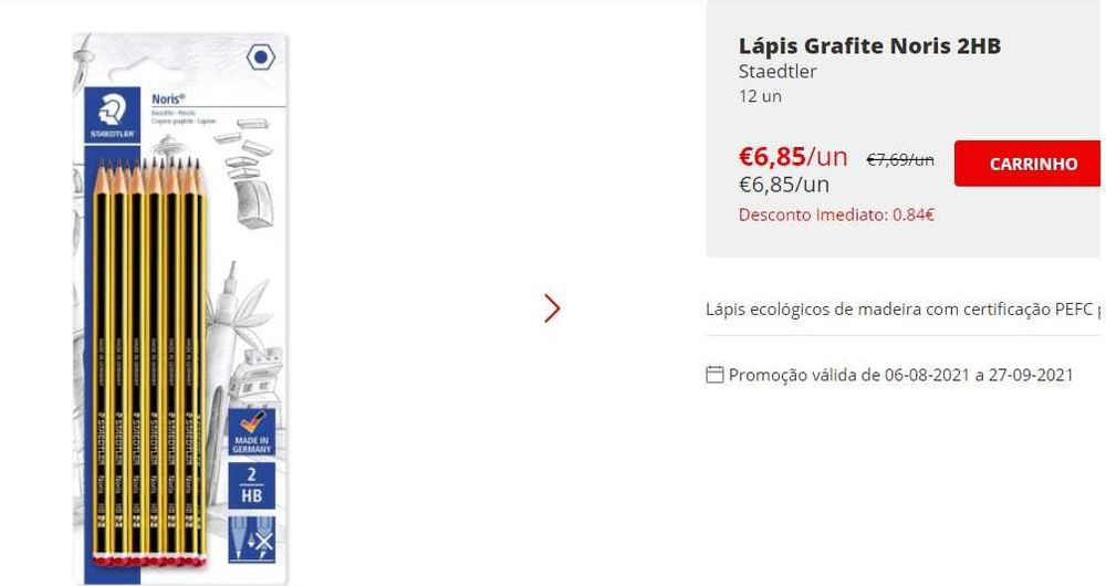 Promoção | Escomento Stock Lápis Grafite Noris 2HB - Staedtler - 12 un