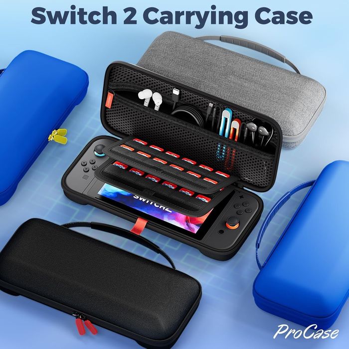 Etui Nintendo Switch 2 - twarde EVA, 24 gry, czarne