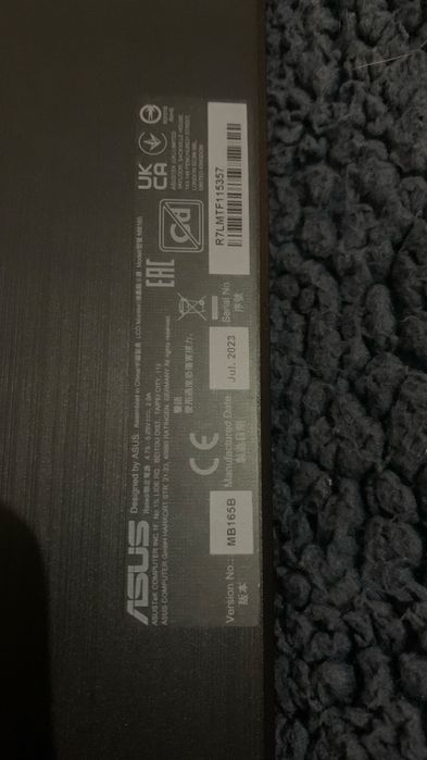 ASUS MB165B (LCD, 15,6”, przenośny) monitor/ekran/komputer