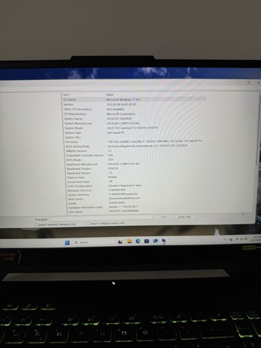 ASUS TUF Gaming F15 RTX 4070 32GB 1TB i7 13gen