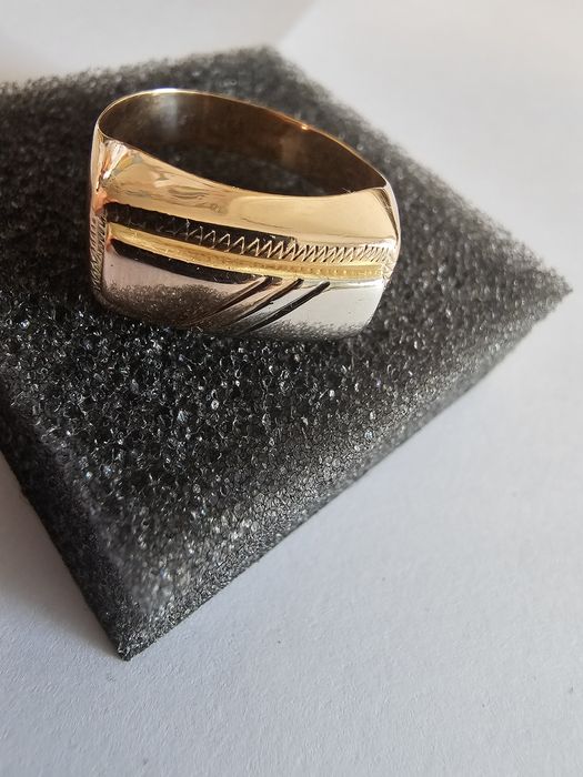 Anel masculino ouro 14 klt