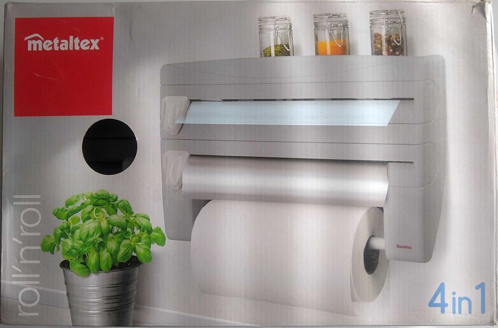 Uchwyt Metaltex na rolki kuchenne.