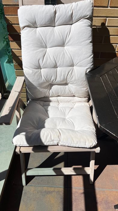 Conjunto 2 Cadeiras jardim reclináveis almofadadas como novas