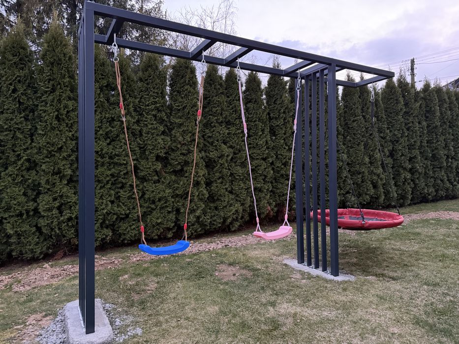 Huśtawki ogrodowe małpi gaj plac zabaw metalowe