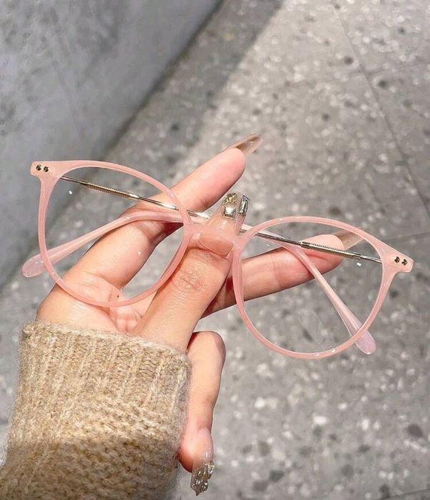 Piękne okulary zerówki do komputera w pastelowym kolorze