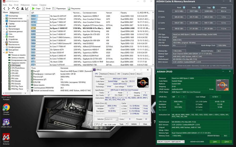 комплект AM4 мать MSI B450M-A PRO MAX (AMD B450,) + проц AMD Ryzen™ 5 1600X+ВОХ+16gb DDR4-2400