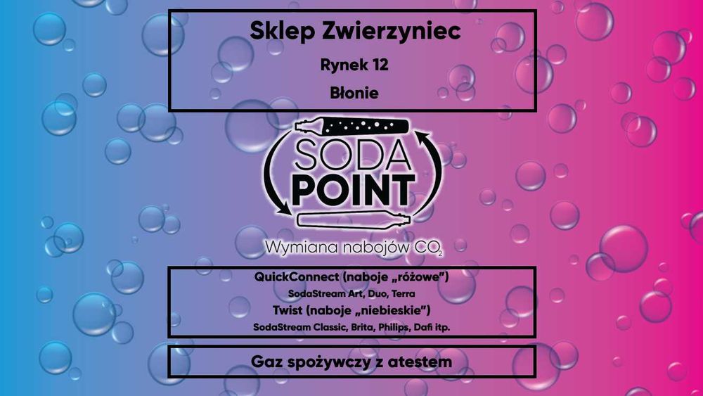 Sodastream Błonie, Rynek 12 Wymiana nabojów CO2
