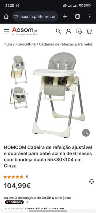 Cadeira de refeição para bebê