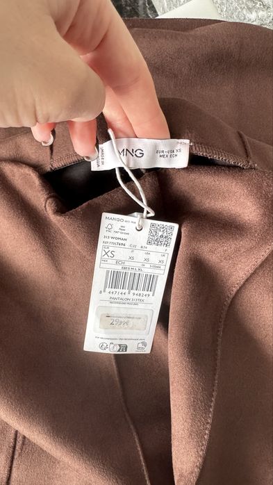 Штани клеш Mango замш коричневі