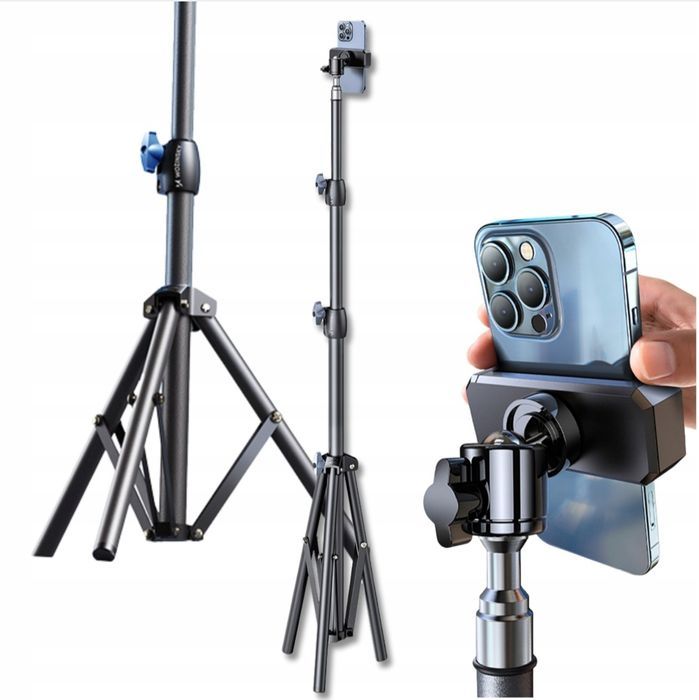 Nowy czarny regulowany statyw na telefon tripod