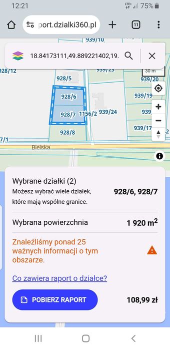 Uzbrojona Działka budowlana w Chybiu przy ul. Bielskiej - 1924 m² - Więcej