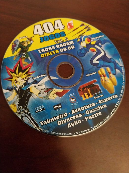 CD 404 jogos volume 8, videogames, yugioh, xadrez, zelda, etc
