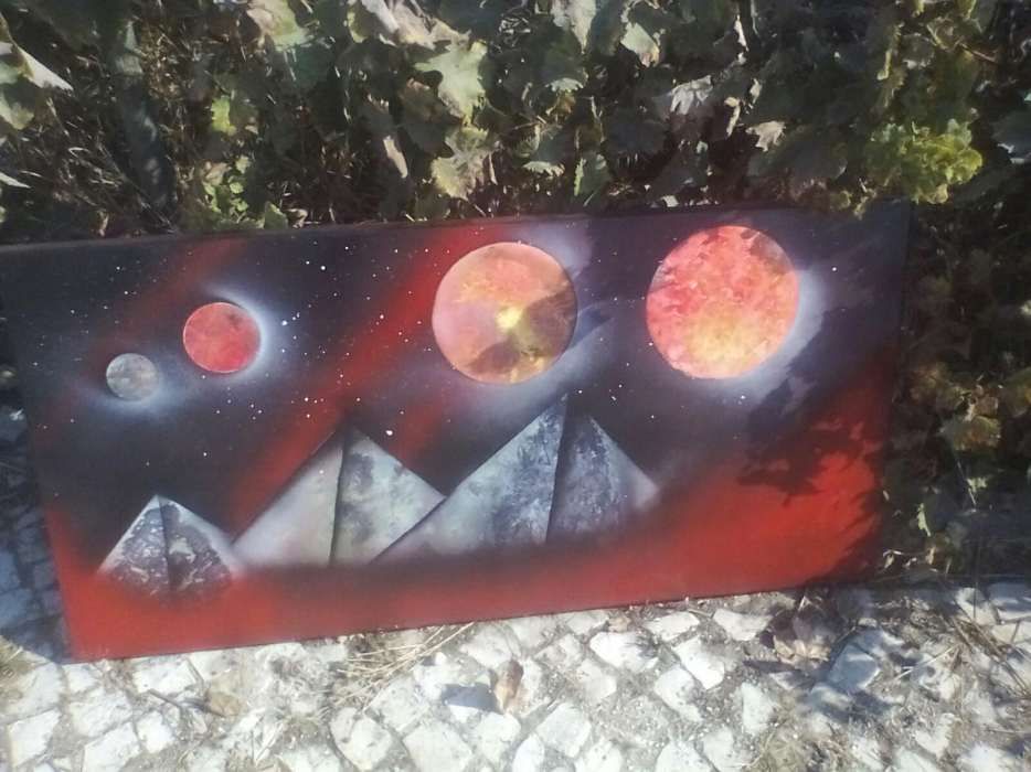 Tela grande de cores vivas