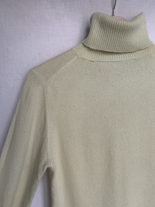 Golf pistacjowy kaszmir wełna S/M basic jasny zielon