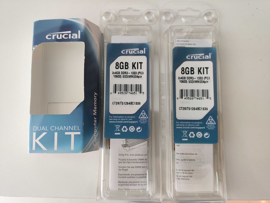 Kit 8GB Crucial SODIMM DDR3 Dual Channel