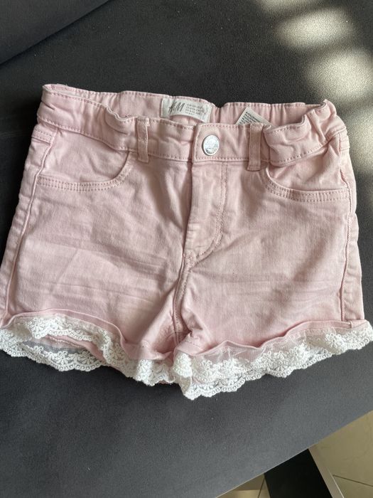 Spodenki szorty h&m 134 pudrowy róż