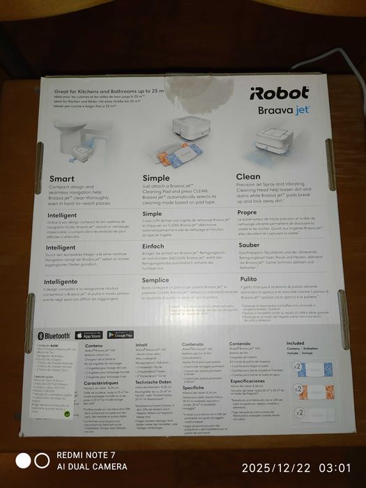 ## Irobot Braava Jet 240 (sem sensores externos) ##