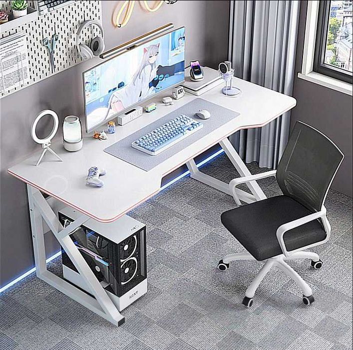 NOWE Biurko Gamingowe Stół Dla Gracza Komputerowe Białe Duże 120 Cm