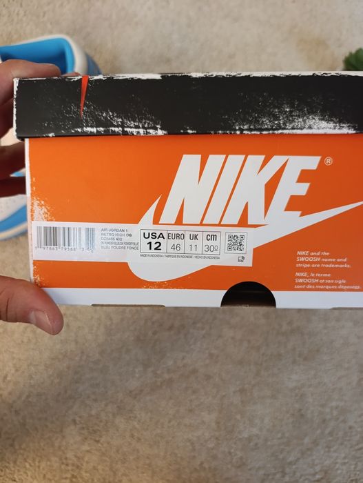 Air Jordan 1 High UNC Reimagined - tamanho 46