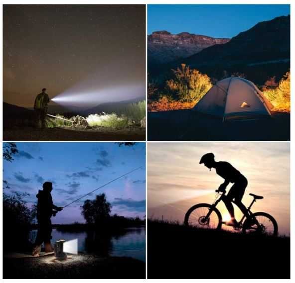 Mocna latarka Eray L9110, powerbank, 13000 lumenów