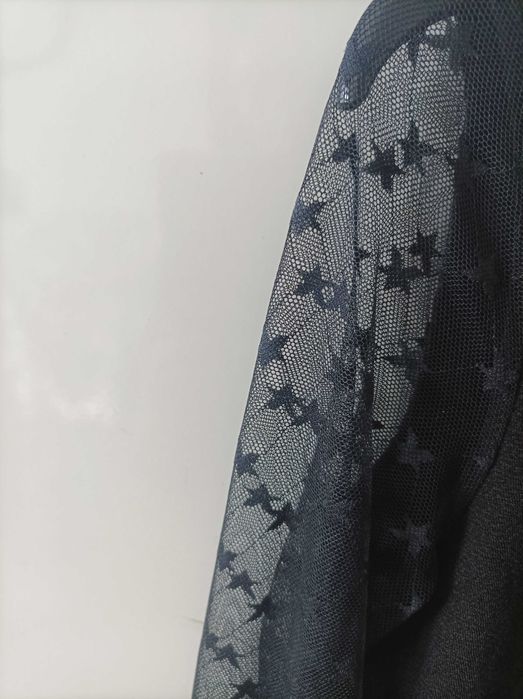 Vestido preto mulher novo com mangas transparentes