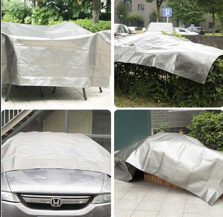 Plandeka bardzo gruba 5x4m • Płachta na taras • Wodoodporna 200g m2