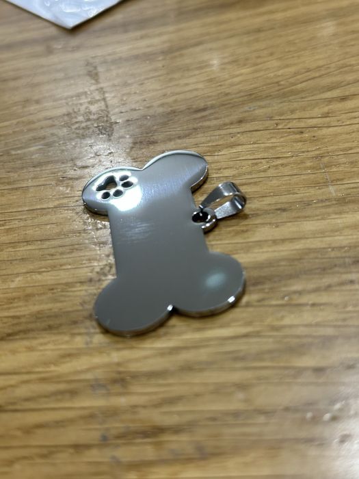 Medalha Personalizável em Aço para Coleira de Cão – Forma de Osso