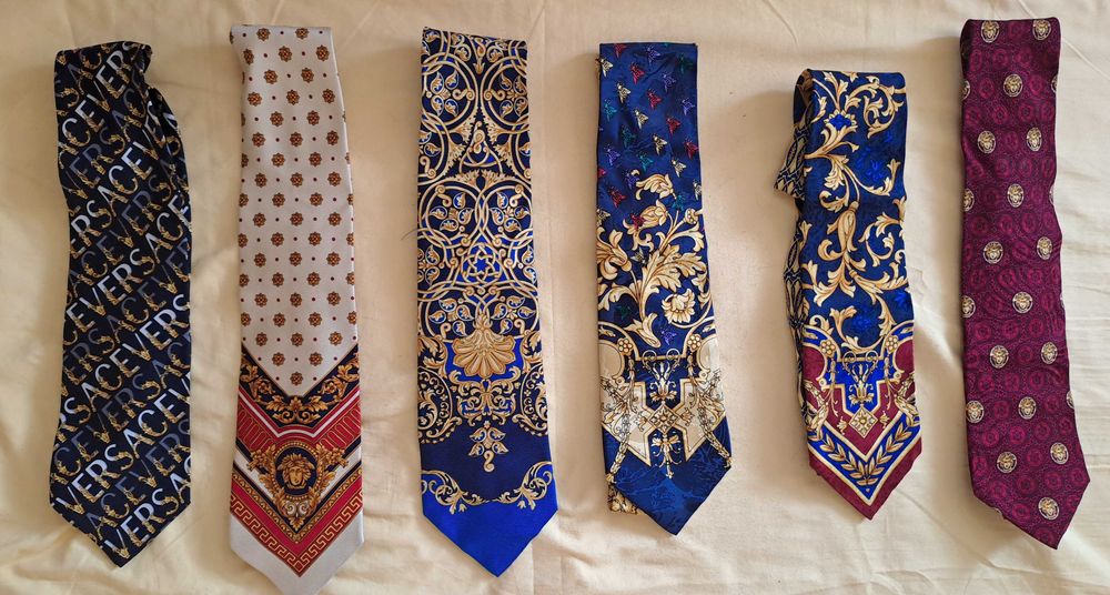 Krawaty Gianni Versace,  vintage  - 6 szt , jedwab