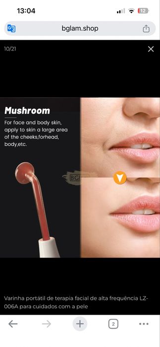 Varinha portátil de terapia facial de alta frequência