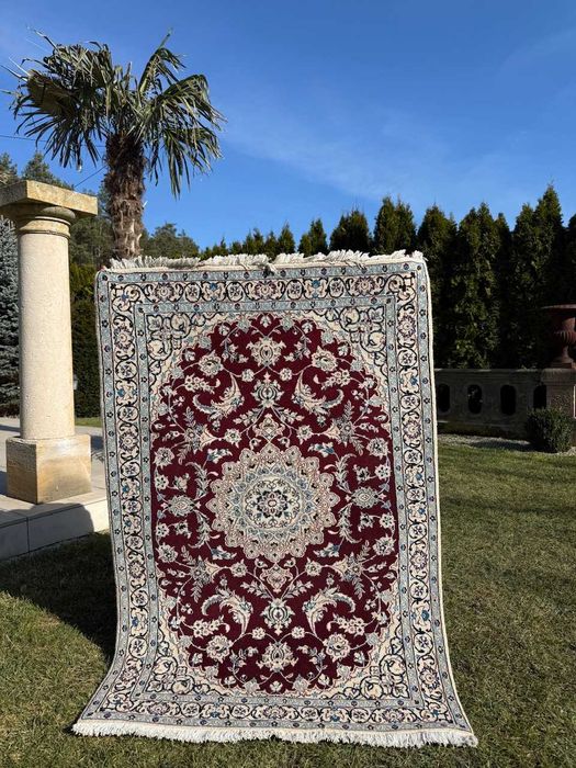 Idealny kaszmirowy dywan perski Iran Nain +jedwab 170x110 gal. 13 tyś