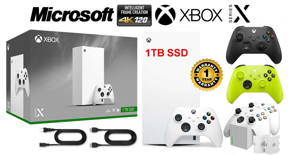 Xbox Series X 1TB SSD 4K 120FPS + 2 pady + 2 aku + stacja ład = ROK GW