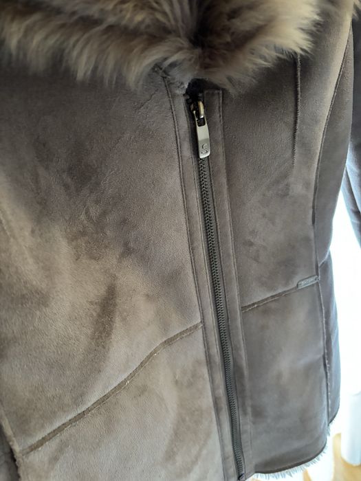 Casaco camurça com pêlo e forrado Salsa