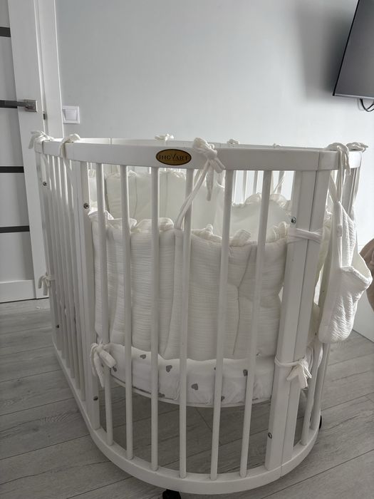 Овальне ліжечко-трансформер IngVart SMART BED ROUND 9-в-1