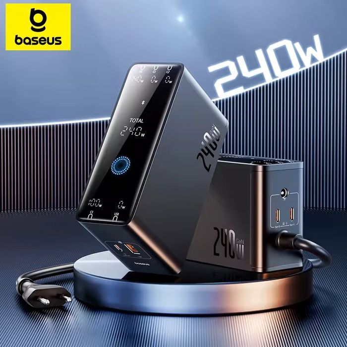 Baseus 240w GAN Digital led Швидка зарядка Quick Charge Power Delivery