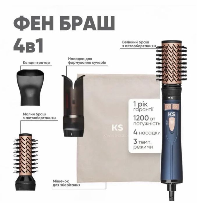 Браш стайлер KS BLUE.Новий