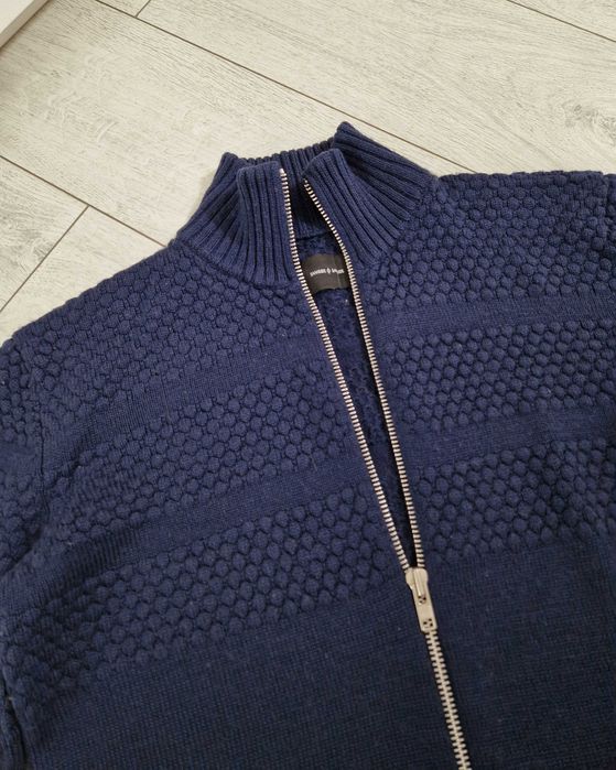 Samsoe samsoe granatowy wełniany sweter kardigan suwakiem 50% wełna M
