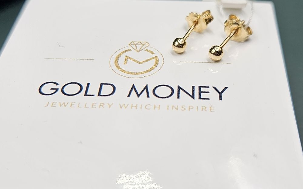 Złote kolczyki 585  Klasyczne kuleczki GOLD M