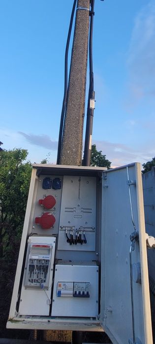 Skrzynka elektryczna budowlana kompletna. pod licznik